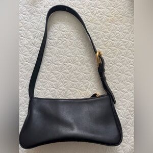 Madewell Black and Gold Shoulder Bag with Minimalist Design